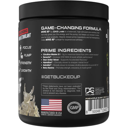 Bucked Up Woke AF Pre-Workout White Gummy Deer 30 Serving Tub