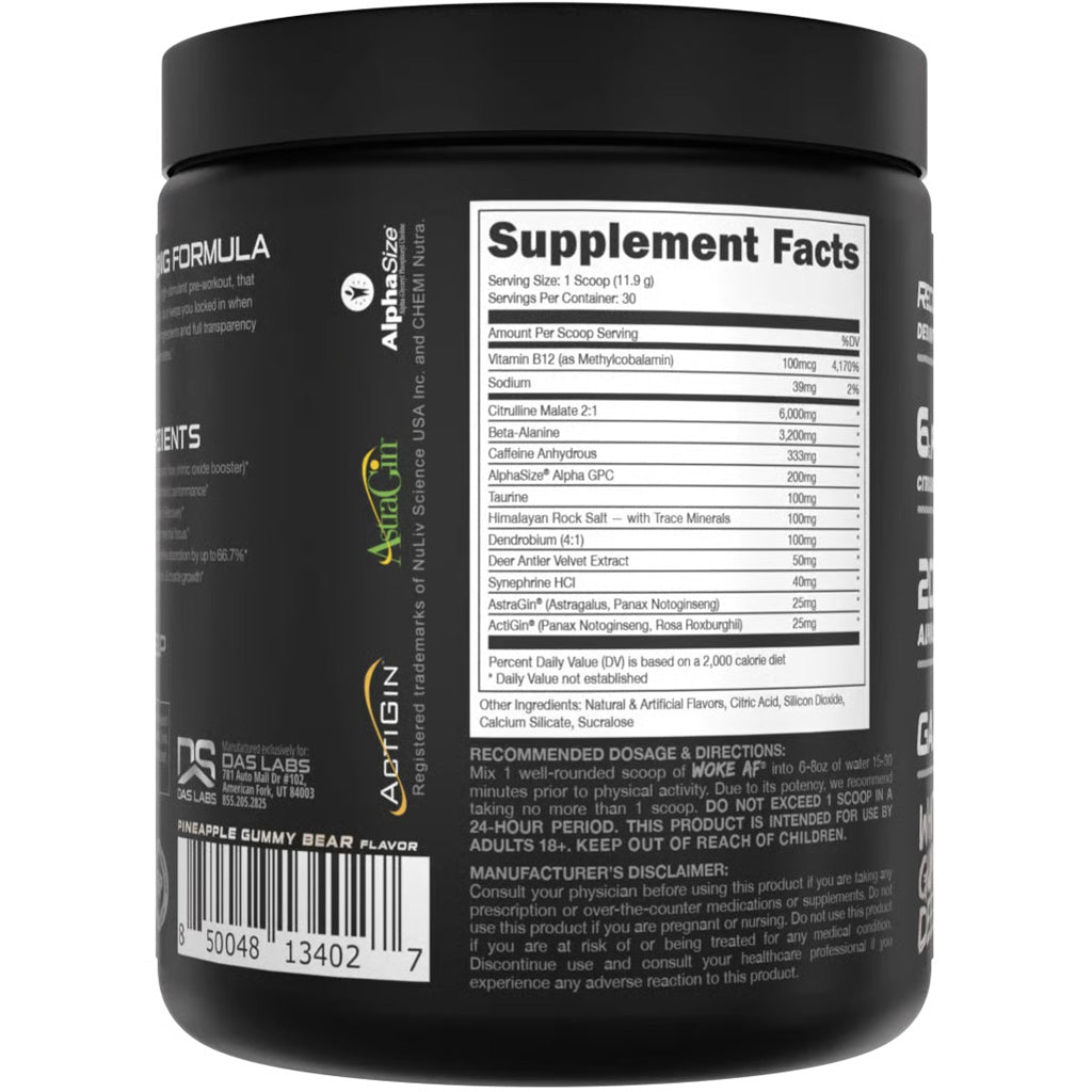 Bucked Up Woke AF Pre-Workout White Gummy Deer 30 Serving Tub
