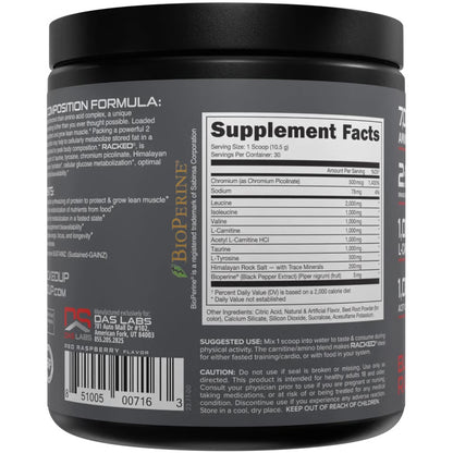 Bucked Up Racked BCAA Blood Raz 30 Serving Tub