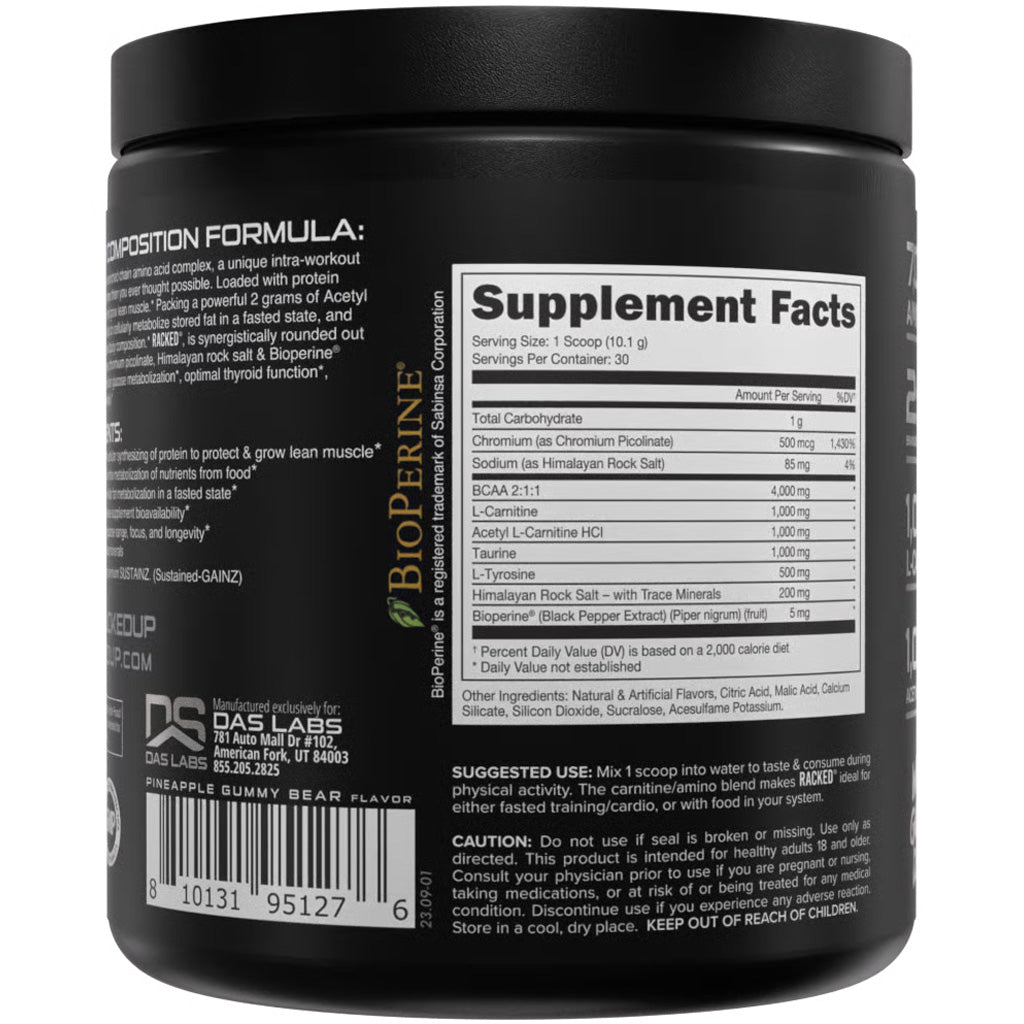 Bucked Up Racked BCAA White Gummy Deer 30 Serving Tub
