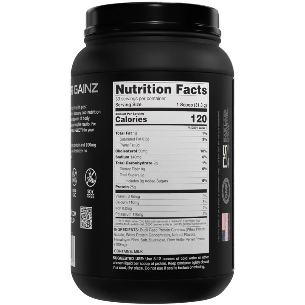 Bucked Up Buck Feed Protein Vanilla 30 Serving Tub