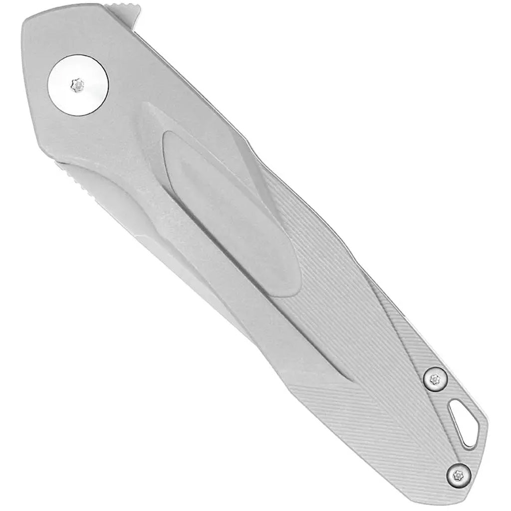 CobraTec Ace Titanium Flipper Folder M390 Knife Folding Blade Silver