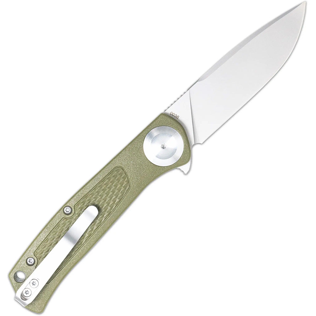 CobraTec EDC Scout Grivory Button Lock Knife Folding Blade OD Green