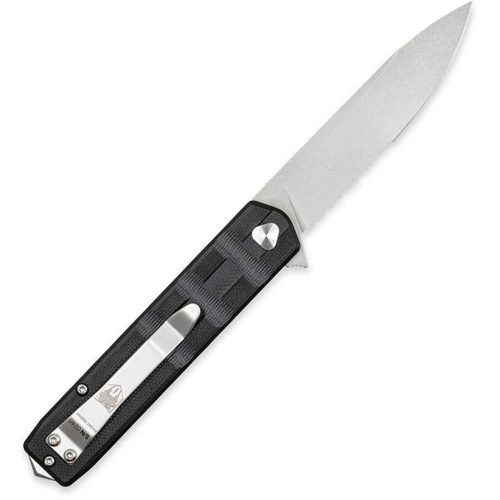 CobraTec Medium Kuzio Drop Serrated Folder Knife Folding Blade Black