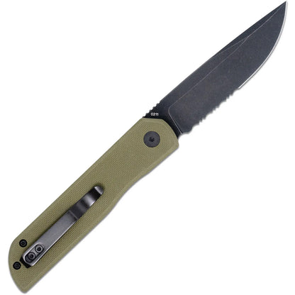 CobraTec Prowler G-10 Button Lock Drop Knife Folding Blade OD Green