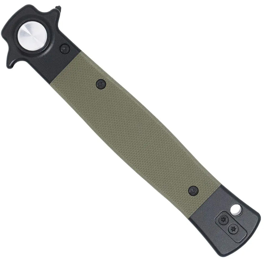 CobraTec Stiletto Button Lock G10 Knife Folding Blade OD Green/Black