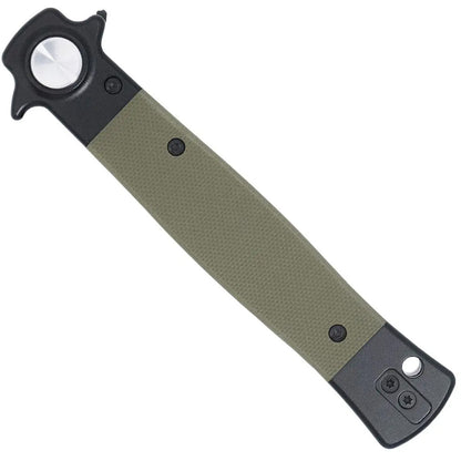 CobraTec Stiletto Button Lock G10 Knife Folding Blade OD Green/Black