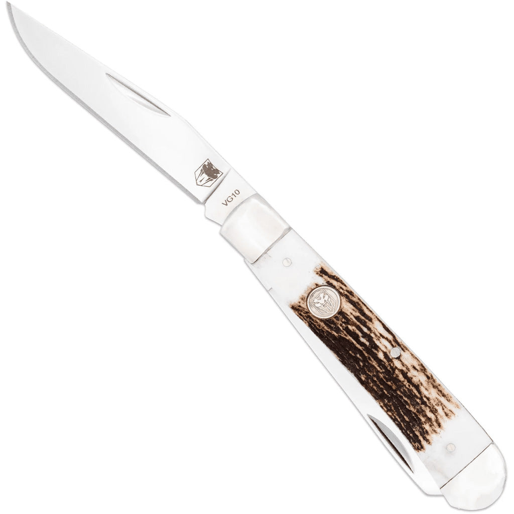 CobraTec Traditional Trapper Knife Folding Blade Stag