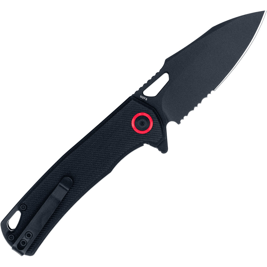 CobraTec Wolverine Liner Lock Drop Serrated Knife Folding Blade Black