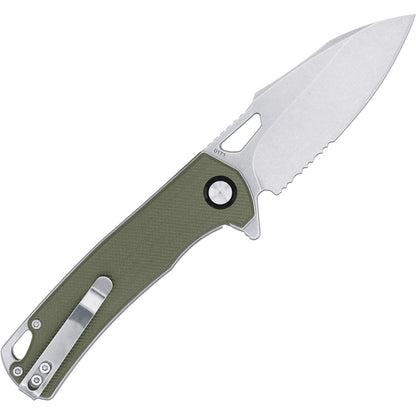 CobraTec Wolverine Liner Lock Drop Serrated Knife Folding Blade OD Green