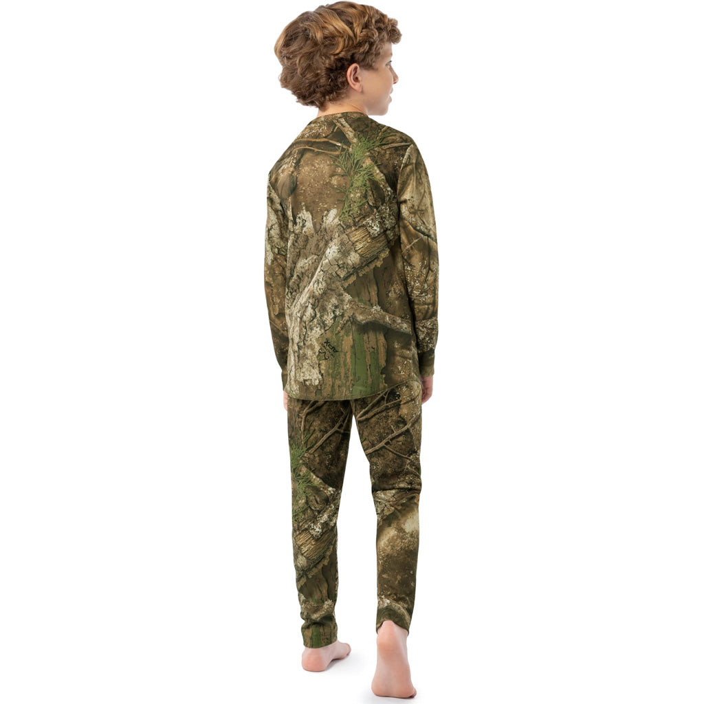 Indera Youth Camo Thermal Baselayer Set Realtree APX XL