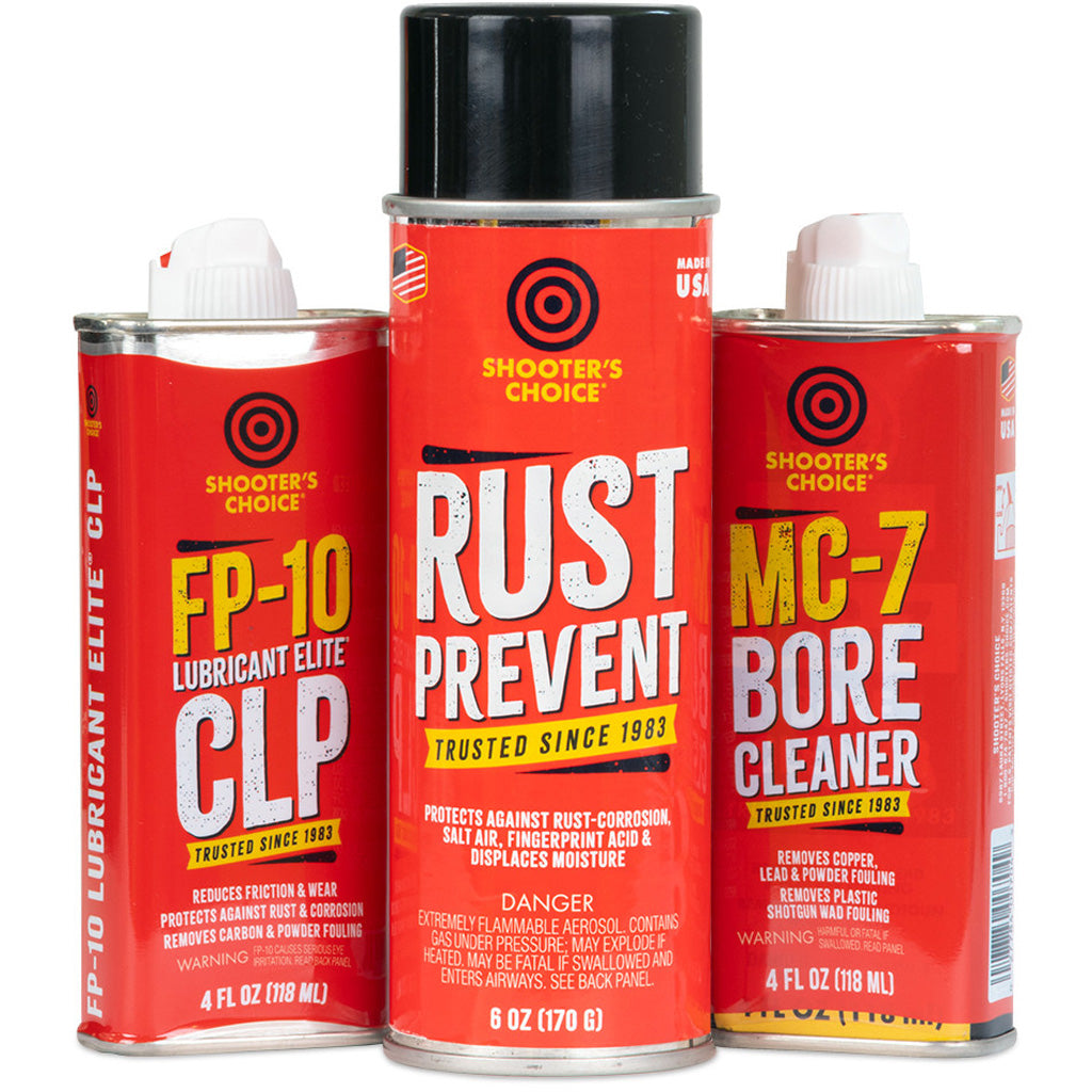 "Shooters Choice Universal Gun Care Pack 3pk (includes 1 ea: MC704, FPL04 and RP006)"