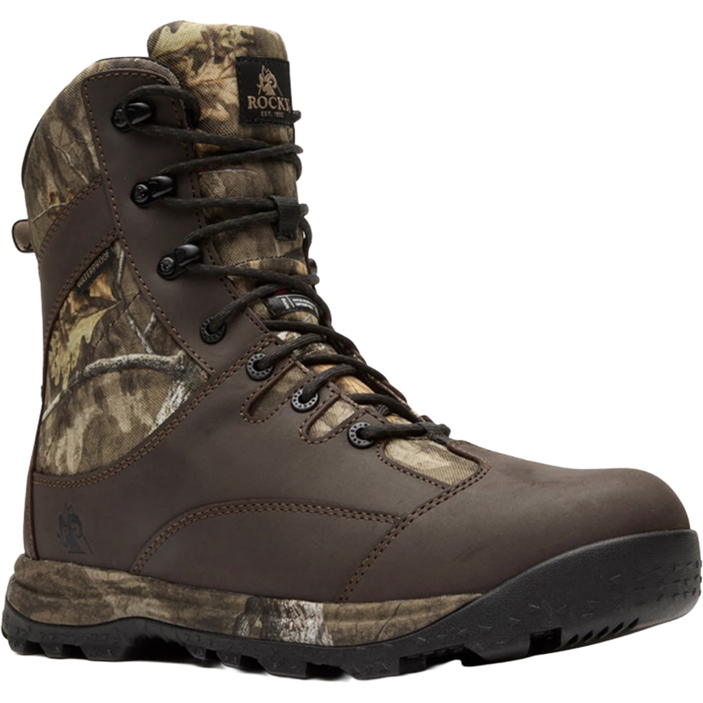 "Rocky Wildcat Hunting Boot 8"" Mossy Oak Country Roots 800g Size 13"