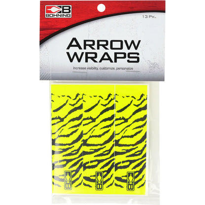 Bohning Blazer Arrow Wraps Yellow Tiger 4 in. 13 pk.
