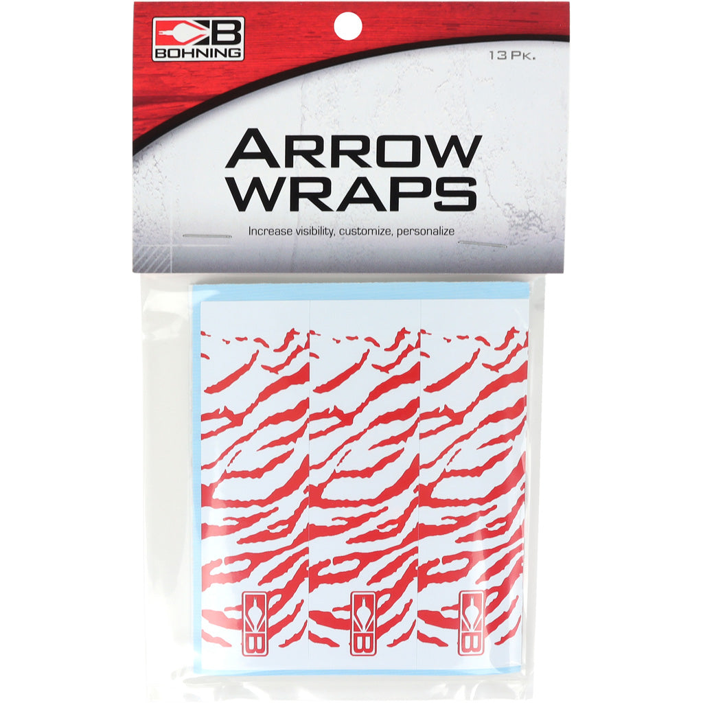 Bohning Blazer Arrow Wraps White/Red Tiger 4 in. 13 pk.