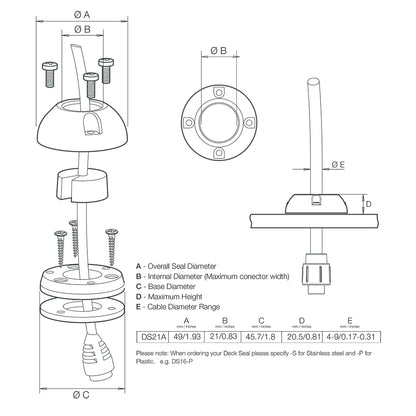 Scanstrut DS21A-P Vertical Cable Seal - image 2