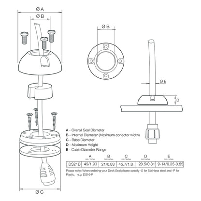 Scanstrut DS21B-P Vertical Cable Seal - image 2