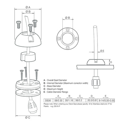 Scanstrut DS30-S Vertical Cable Seal - Stainless Steel - image 2