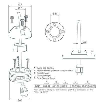 Scanstrut DS40-S Vertical Cable Seal - Stainless Steel - image 2
