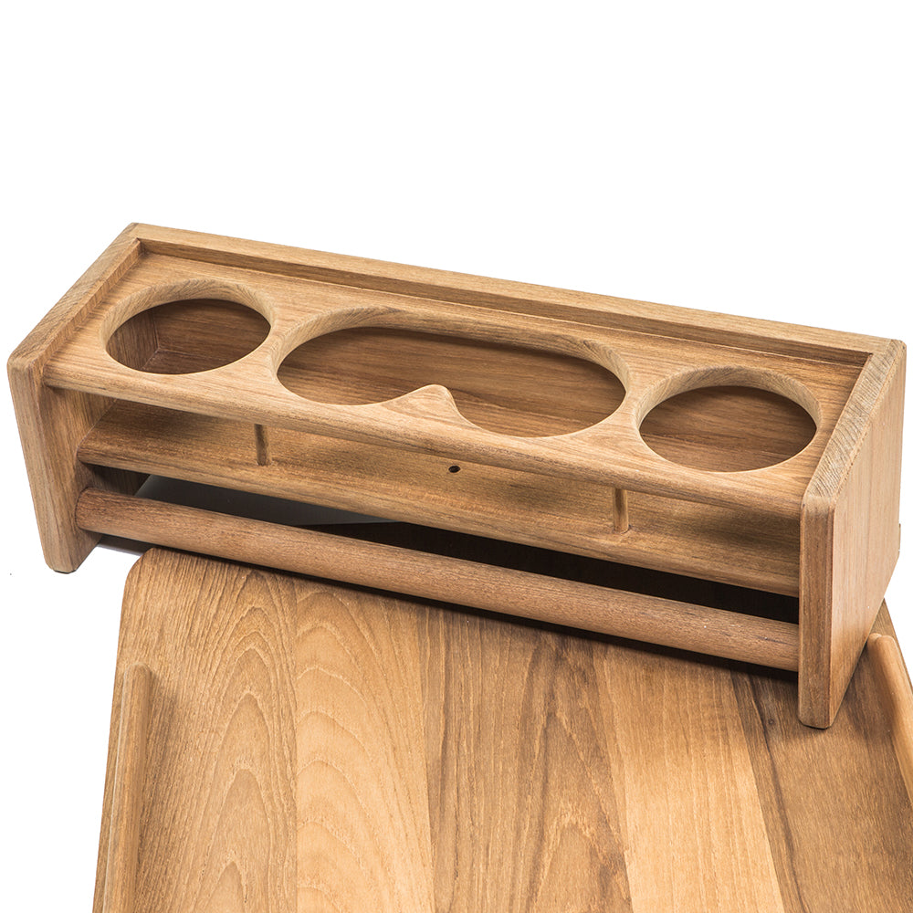 Whitecap Teak Drinkholder w/Removable Cockpit Table Top - Holds 4 Glasses - image 3
