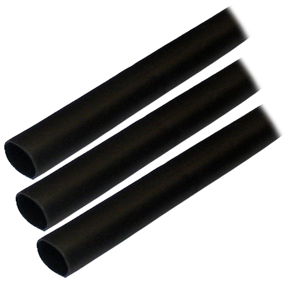 Ancor Adhesive Lined Heat Shrink Tubing (ALT) - 1/2" x 3" - Pack of 3 - Black
