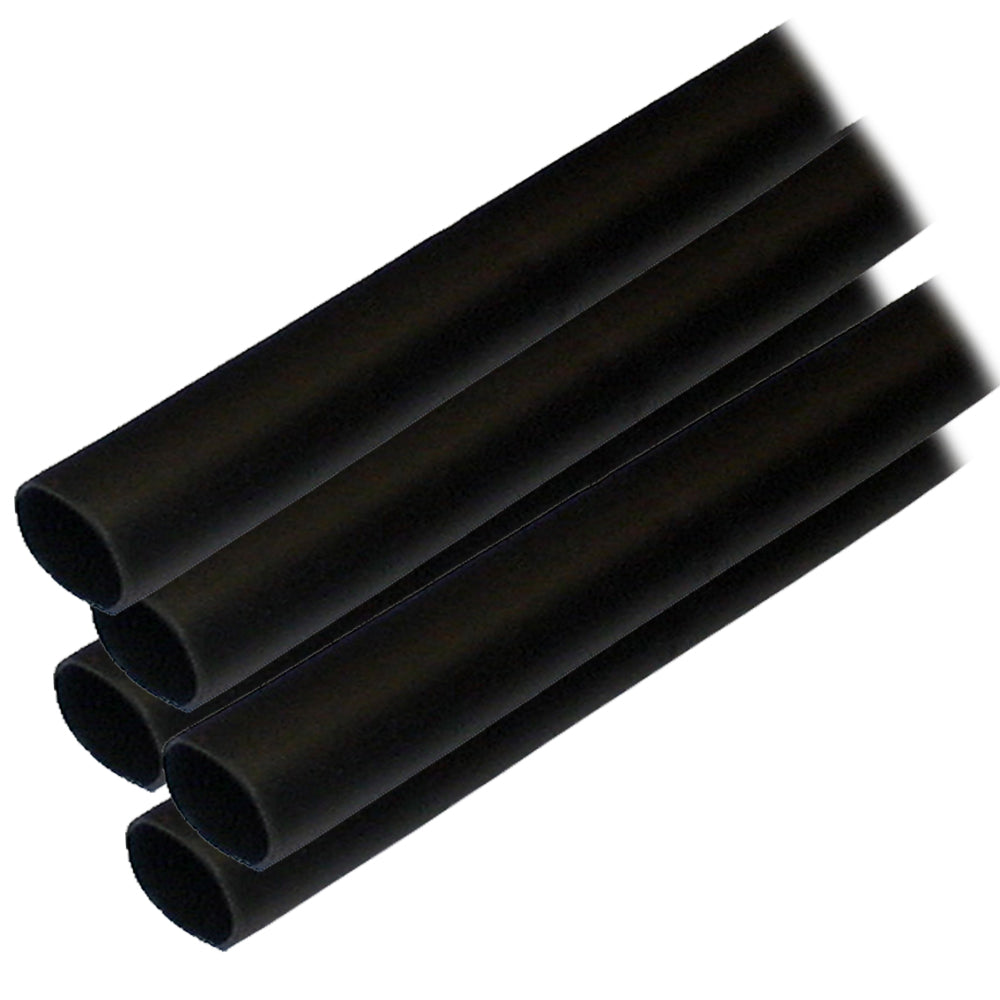 Ancor Adhesive Lined Heat Shrink Tubing (ALT) - 1/2" x 12" - Pack of 5 - Black