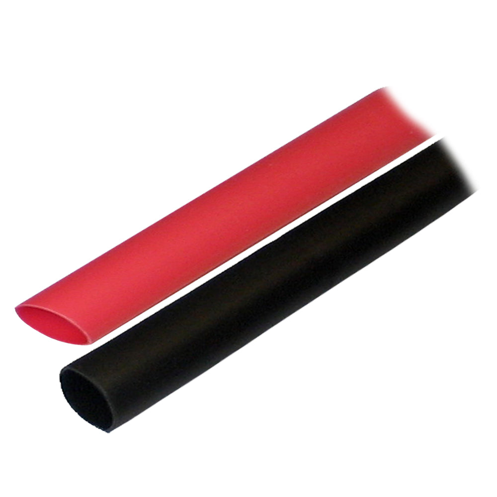 Ancor Adhesive Lined Heat Shrink Tubing (ALT) - 1/2" x 3" - Pack of 2 - Black/Red