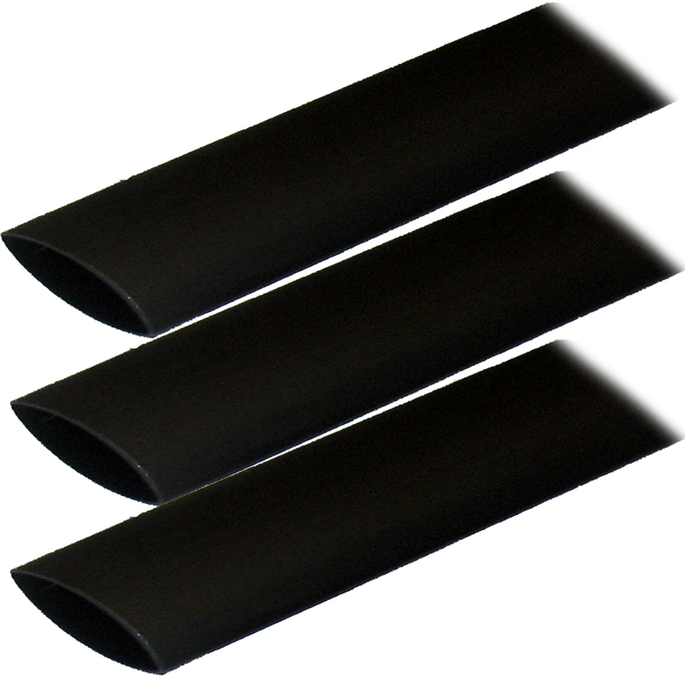 Ancor Adhesive Lined Heat Shrink Tubing (ALT) - 1" x 3" - Pack of 3 - Black
