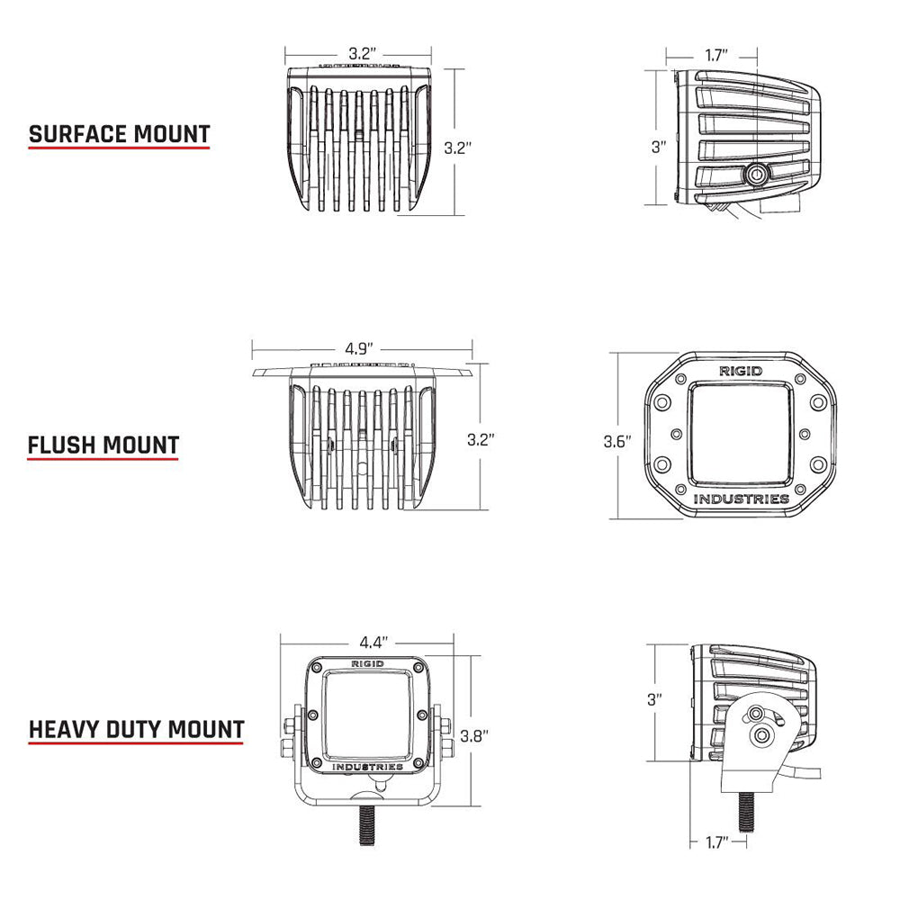 RIGID Industries D-Series PRO Hybrid-Spot LED - Pair - White - image 2