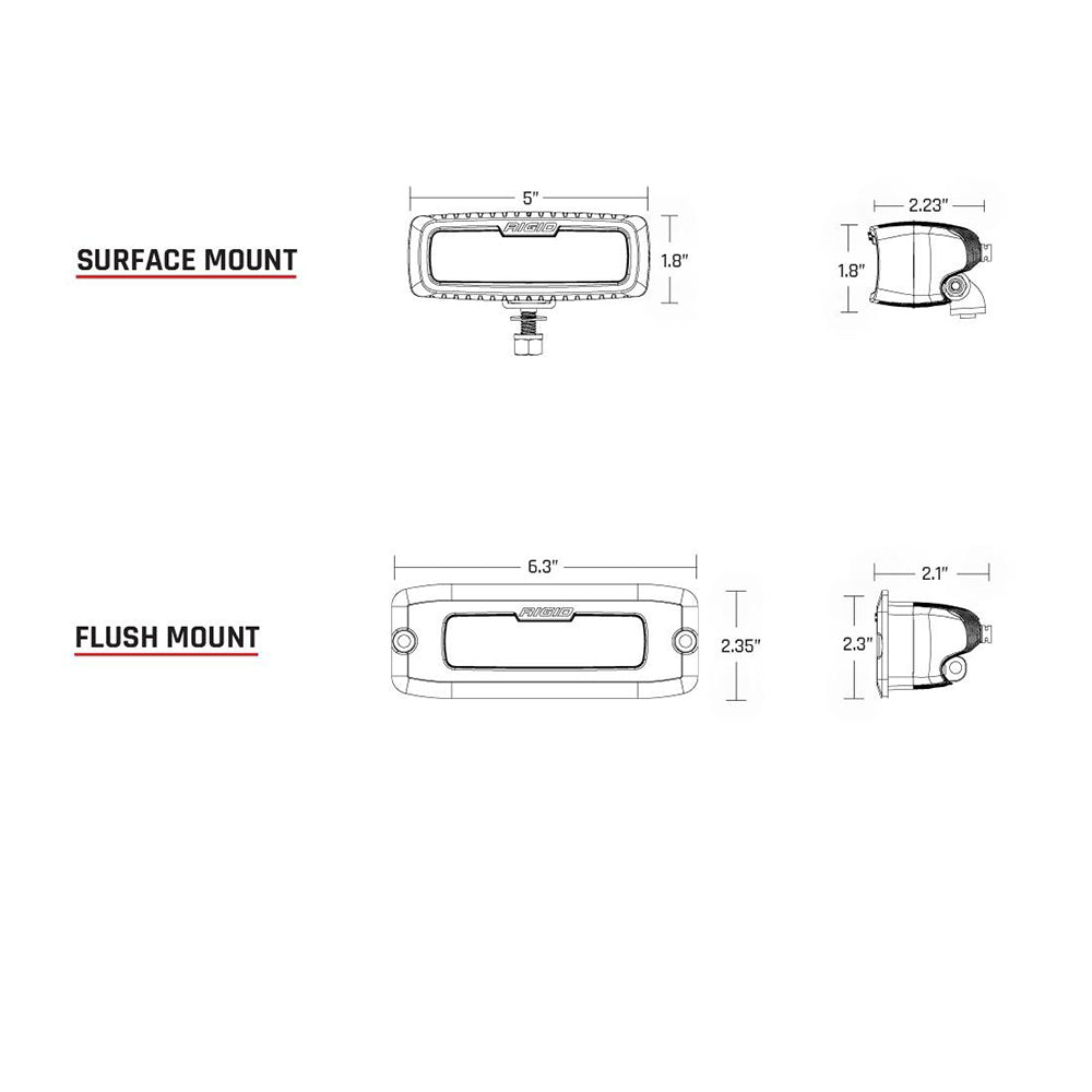 RIGID Industries SR-Q PRO Back Up Light Kit - Surface Mount Diffused - Pair - Black - image 2