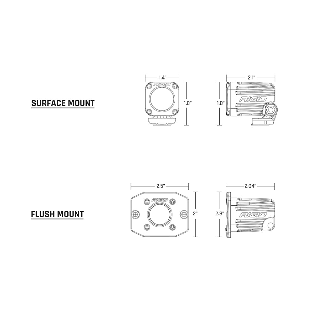 RIGID Industries Ignite Flush Mount Diffused - Single - Black - image 2