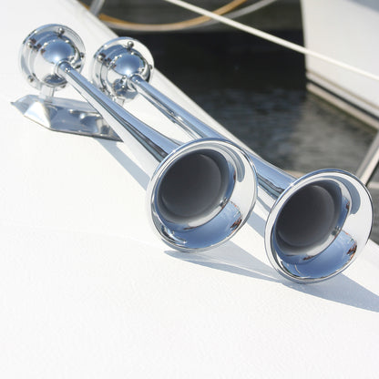 Marinco 12V Chrome Plated Dual Trumpet Air Horn - image 2
