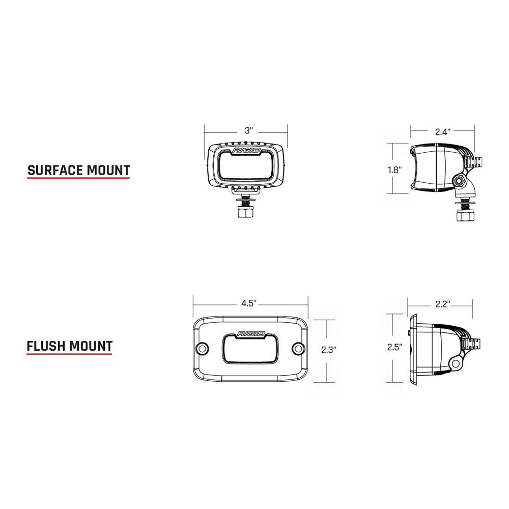 RIGID Industries SR-M Series Pro Diffused Flush Mount - Black - image 2