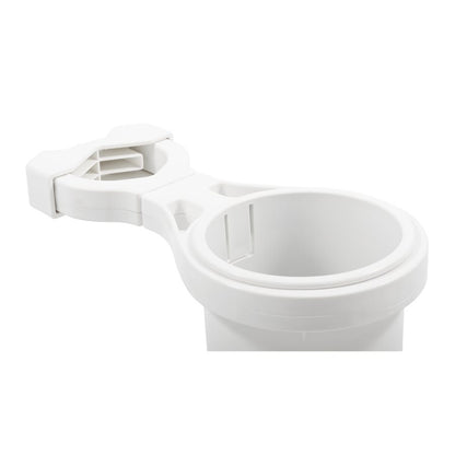 Camco Clamp-On Rail Mounted Cup Holder - Small for Up to 1-1/4" Rail - White - image 2