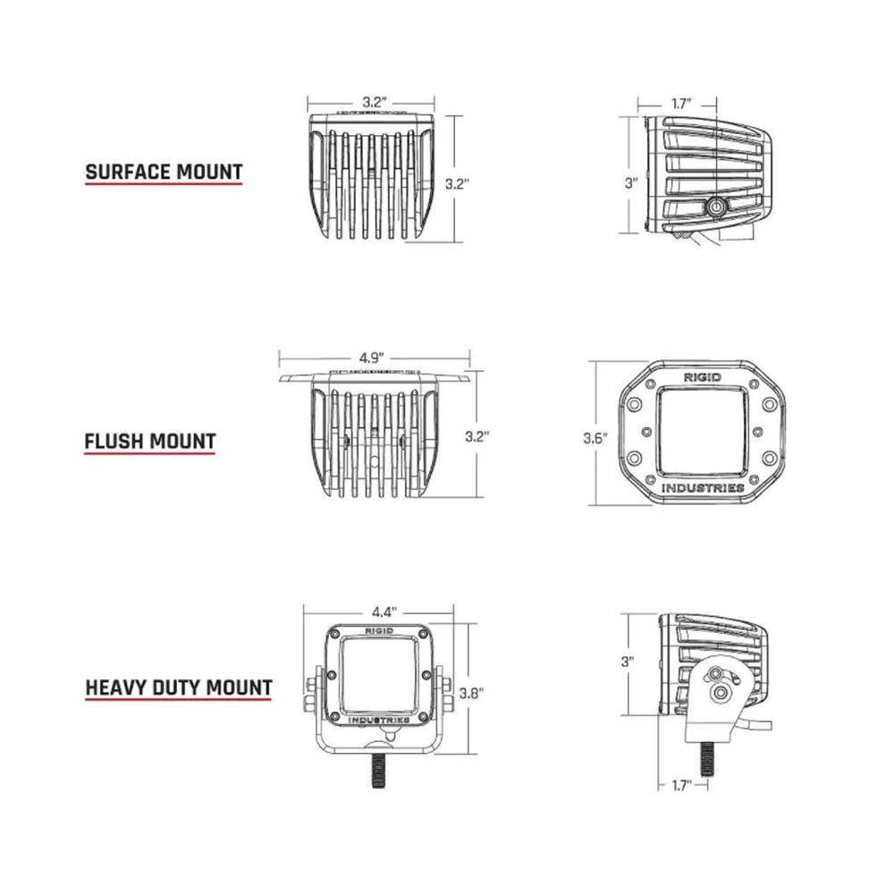 RIGID Industries D-Series Pro Dually Spot Surface Mount Pair - Midnight Edition - image 2