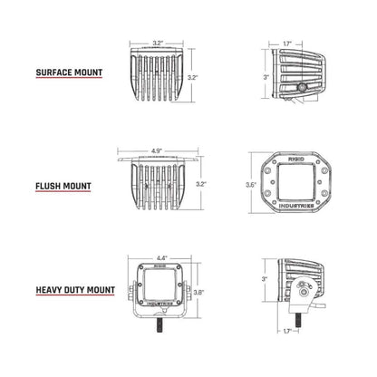 RIGID Industries D-Series Pro Dually Spot Surface Mount Pair - Midnight Edition - image 2