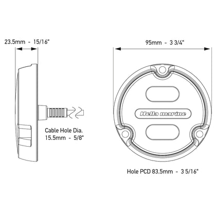 Hella Marine Apelo A1 Blue White Underwater Light - 1800 Lumens - Black Housing - Charcoal Lens - image 2