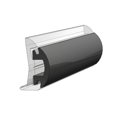 TACO 70' Flexible Black Rub Rail Insert 1-3/16" x 1/2" - image 2