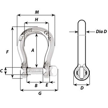 Wichard Self-Locking Bow Shackle - Diameter 6mm - 1/4" - image 2