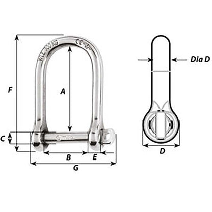 Wichard Self-Locking Large Shackle - Diameter 5mm - 3/16" - image 2