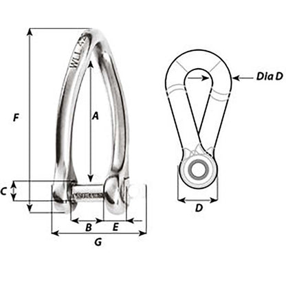 Wichard Captive Pin Twisted Shackle - Diameter 8mm - 5/16" - image 2