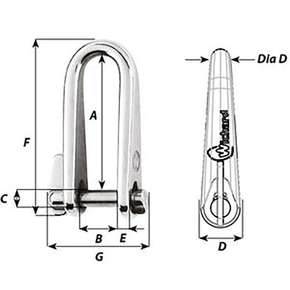 Wichard Key Pin Shackle - Diameter 6mm - 1/4" - image 2