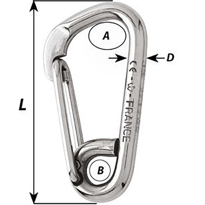Wichard Asymmetric Carbine Hook - Length 120mm - 15/32" - image 2