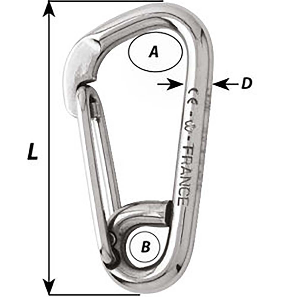 Wichard Asymmetric Carbine Hook - Length 170mm - 15/32" - image 2