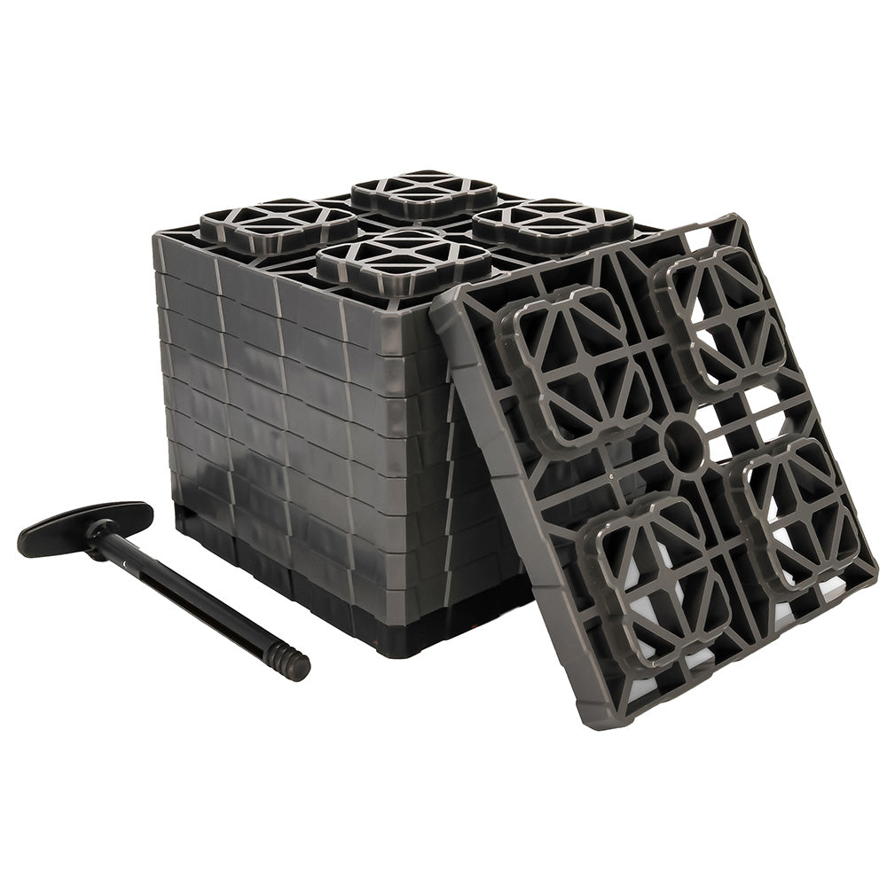 Camco FasTen Leveling Blocks XL w/T-Handle - 2x2 - Grey *Pack of 10 - image 2