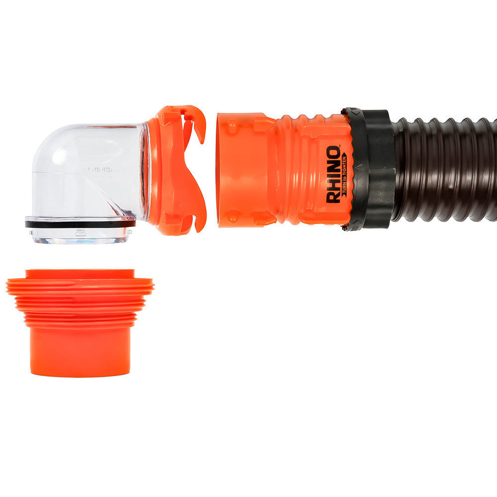 Camco RhinoFLEX 20' Sewer Hose Kit w/4 In 1 Elbow Caps - image 2