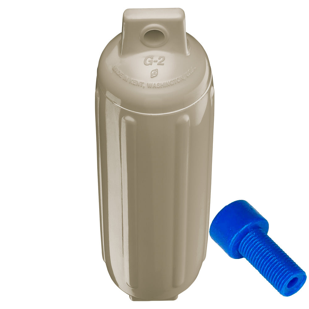 Polyform G-2 Twin Eye Fender 4.5" x 15.5" - Sand w/Adapter - image 2