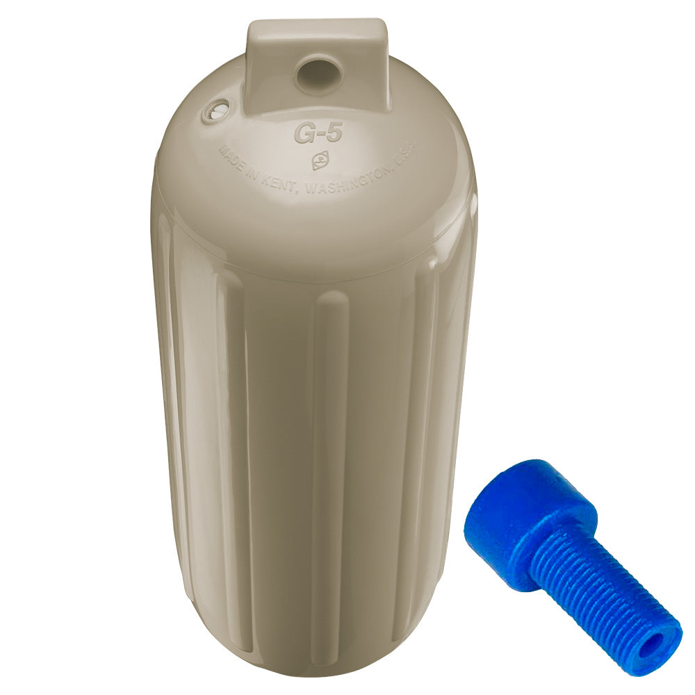 Polyform G-5 Twin Eye Fender 8.8" x 26.8" - Sand w/Adapter - image 2