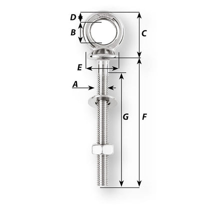 Wichard Eye Bolt - Diameter 5/32" - Length 4" - image 2