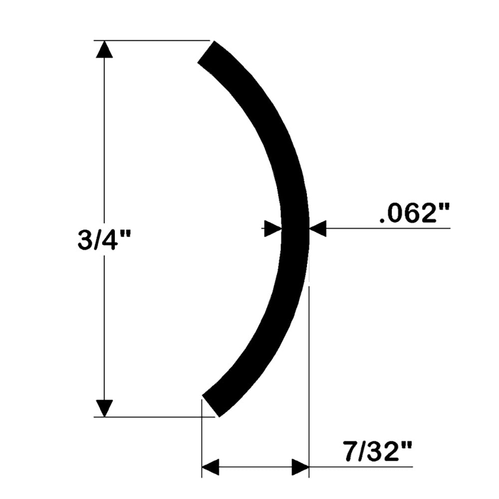 TACO Hollow Back 304 Stainless Steel Rub Rail Insert 3/4" x 6' - image 2